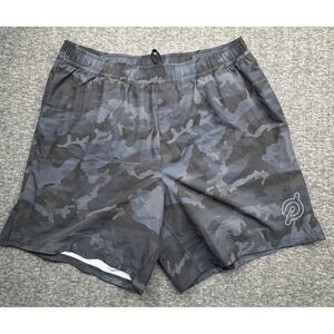 Peloton Shorts Men's Size XL 7" Lined Essential Training Drawstring Camo Running